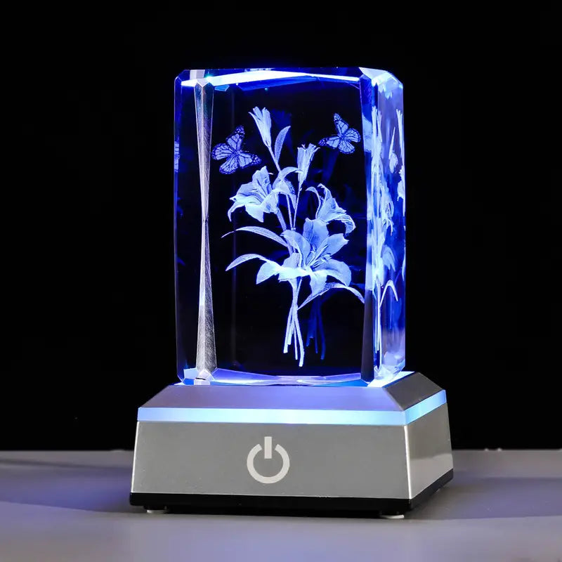 3D Lily with LED Base - Unique Home Decoration Night Light