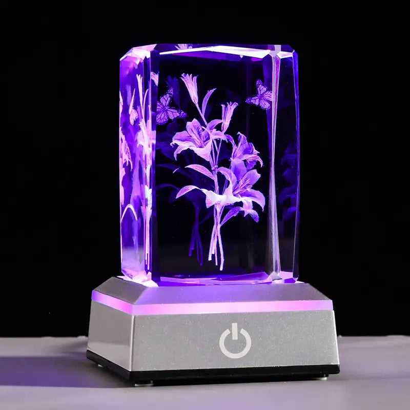 3D Lily with LED Base - Unique Home Decoration Night Light